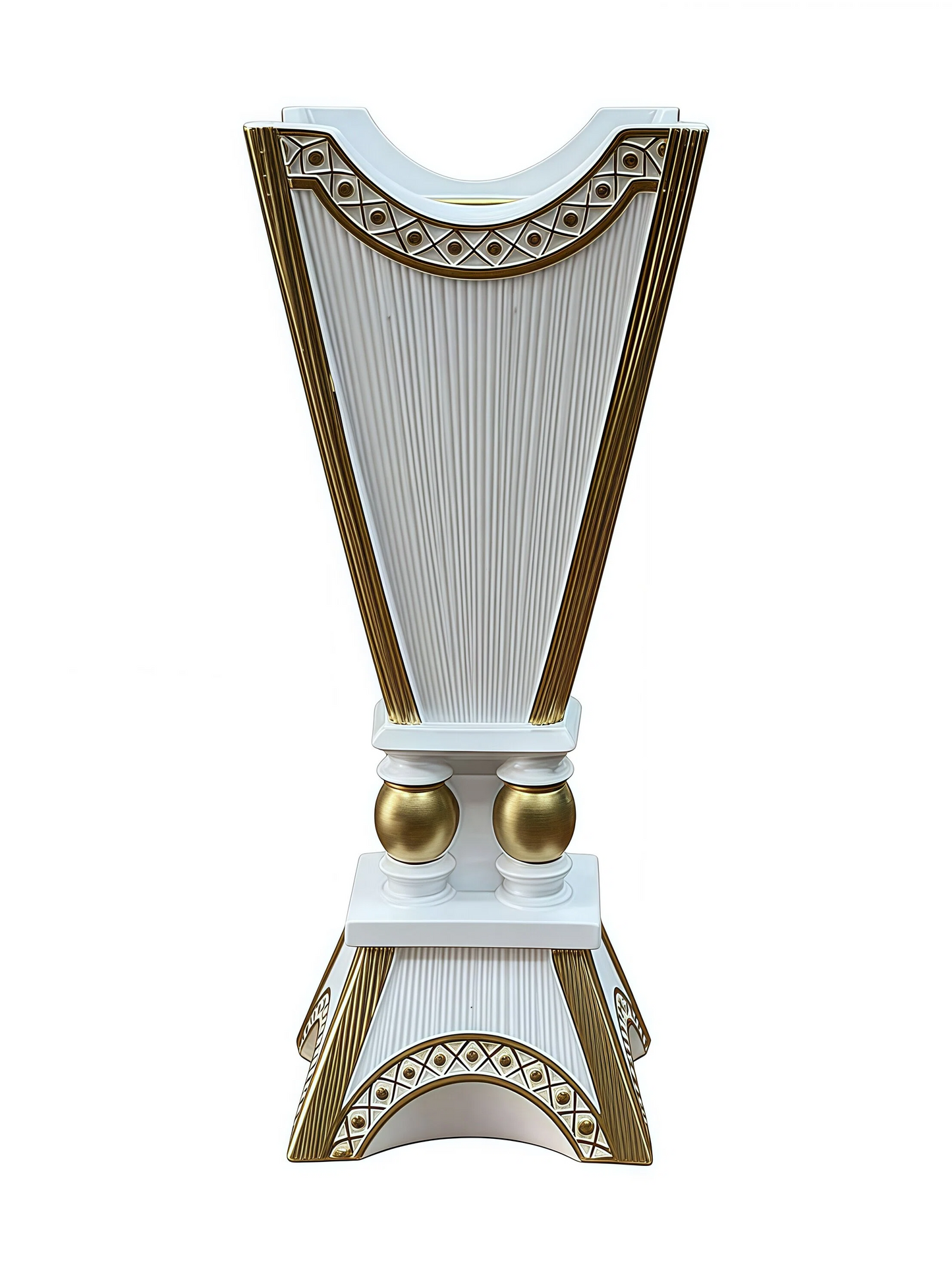 Handmade Arabic Traditional Charcoal Incense Burner | White & Gold Bakhoor Furnace 18mm