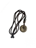 Tibetan Blessed Qi Nan Agarwood Ping An Kou Pendant - High-Old Luck Amulet Necklace