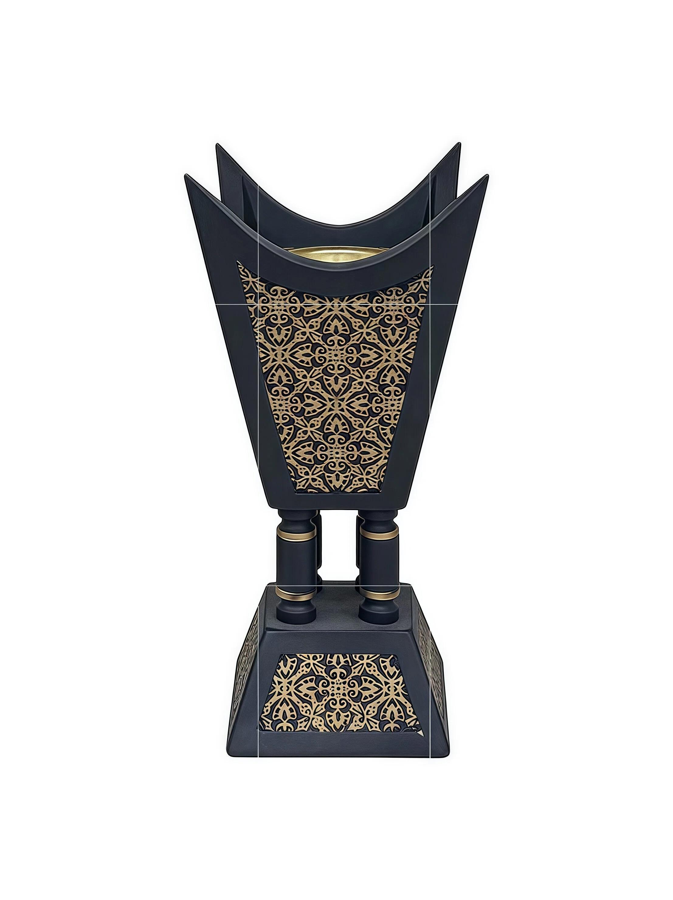 Handmade Arabic Traditional Charcoal Incense Burner | Black & Gold Bakhoor Furnace 18mm