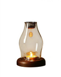 Vintage Agarwood Aroma Lamp Base - Wood & Glass Diffuser for Home & Bar | Rich Scent Compatible