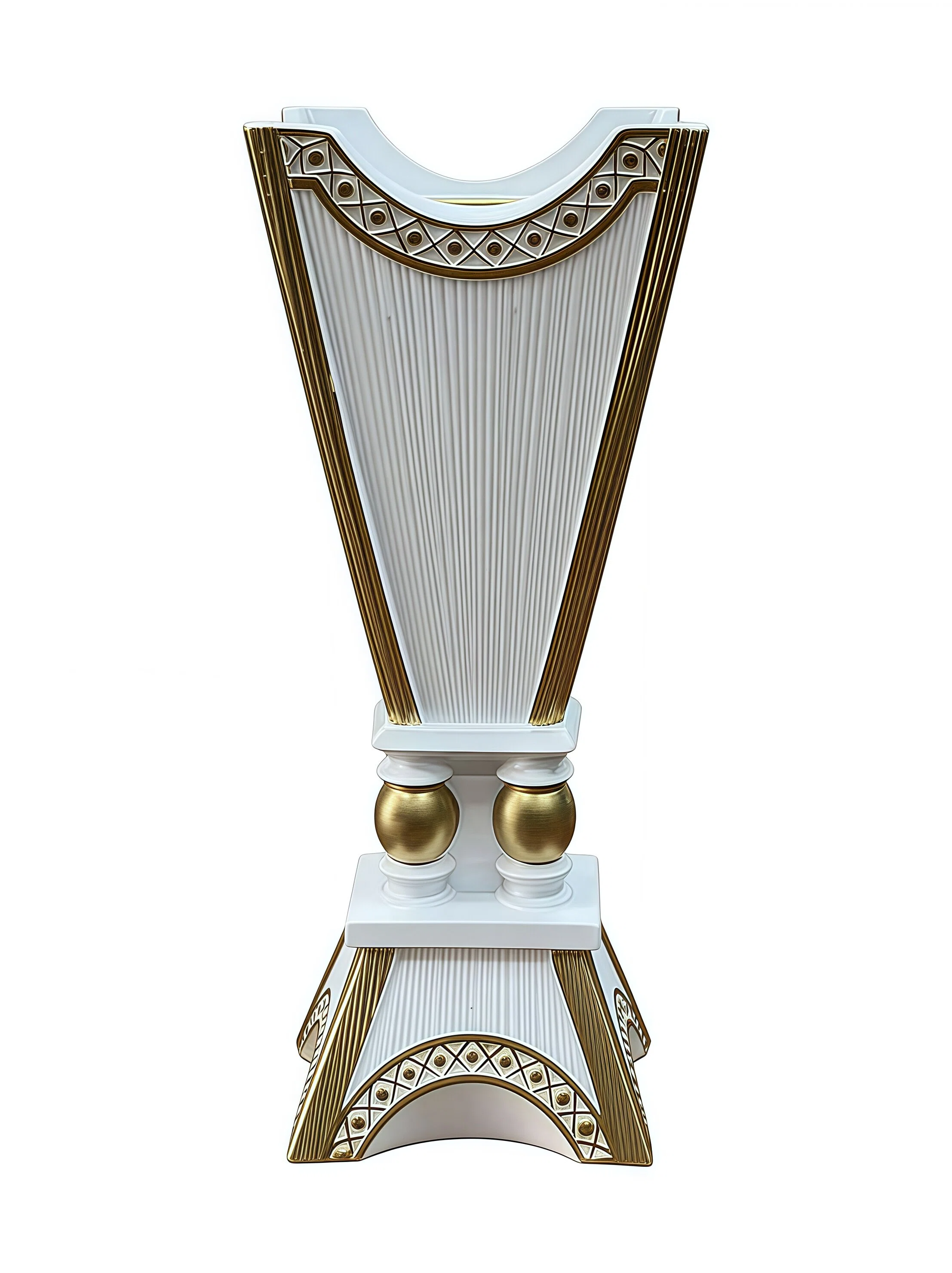 Handmade Arabic Traditional Charcoal Incense Burner | White & Gold Bakhoor Furnace 18mm
