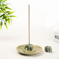 Mini Ceramic Elephant Incense Holder, Cute Lucky Tea Pet, Home & Tea Room Aroma Decor